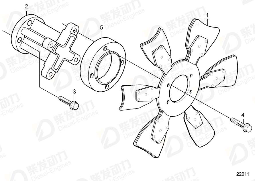 volvo penta Fan, normal climate 20405946 Drawing
